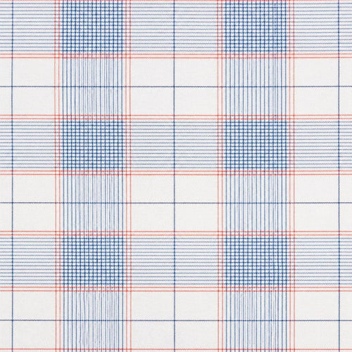 AFAS Custom Size Blue & Red Windowpane Check Cotton Fabric - SKU F0013