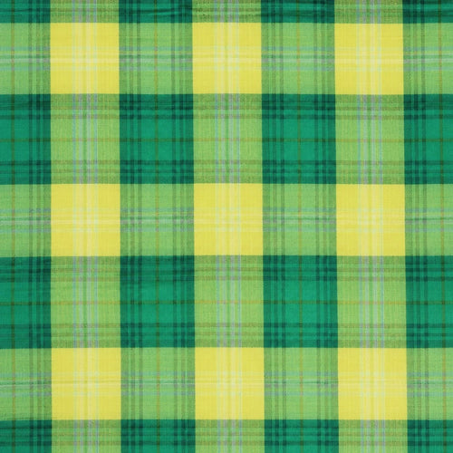 AFAS Custom Size Green & Yellow Windowpane Check Plaid Cotton Fabric - SKU F0015