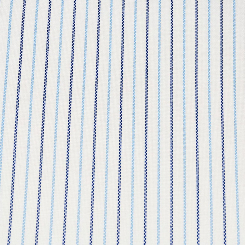 AFAS Custom Size Navy & Sky Blue Alternating Pinstripe Cotton fabric - SKU F0033