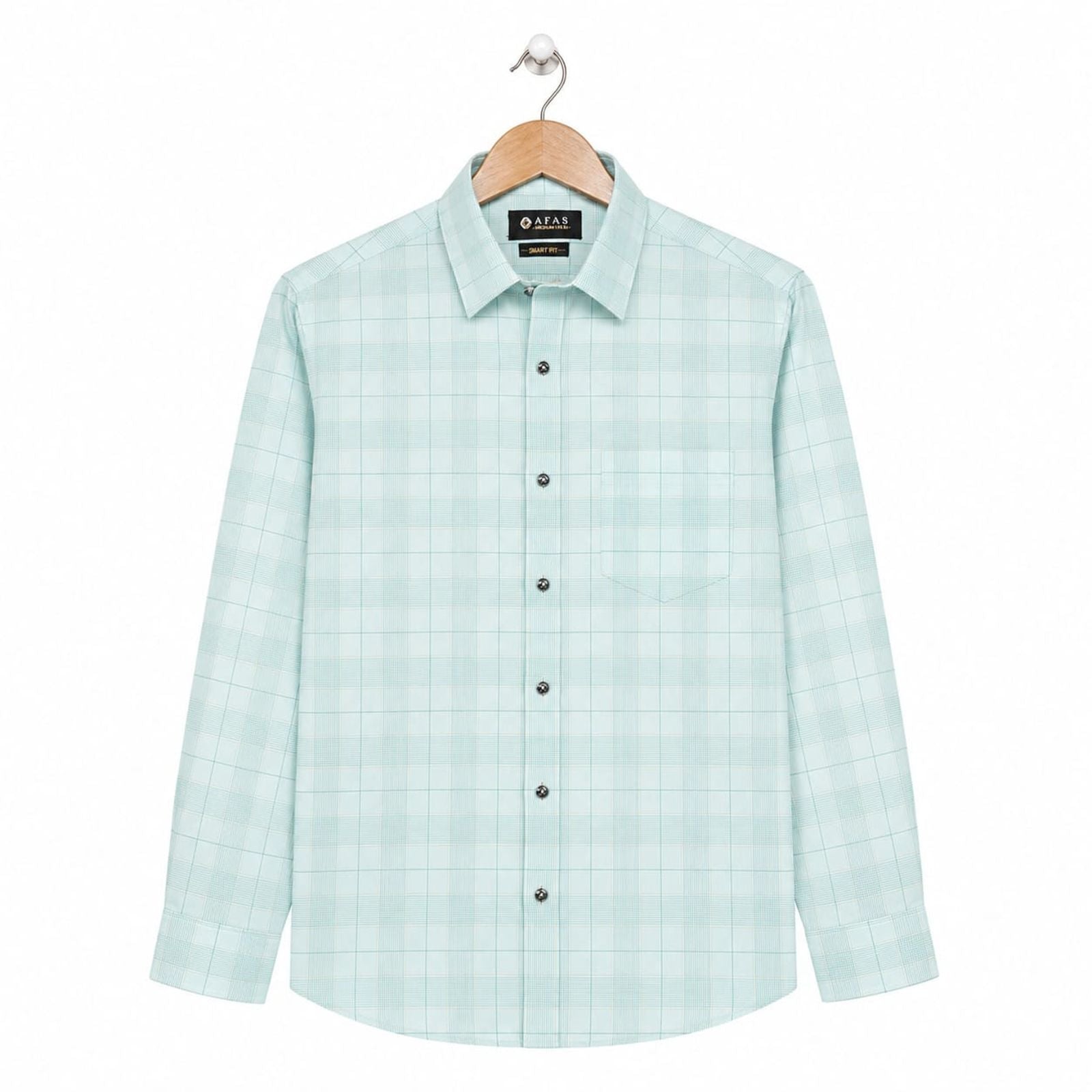 AFAS Ready-Made Green Lining Window Style cotton Rich Fabric Shirt - SKU S0016