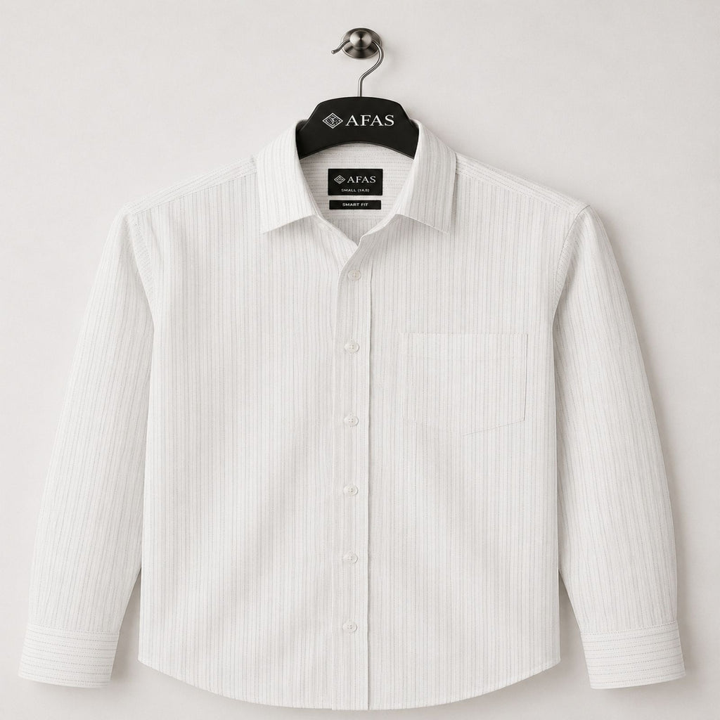 AFAS Ready-Made Vertical Stripe cotton Rich Fabric Shirt - SKU S0019