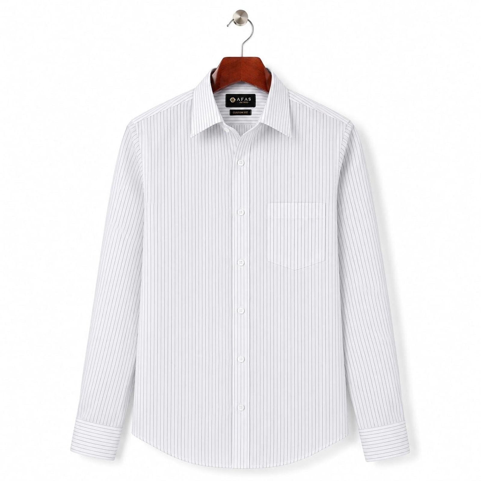 AFAS Ready-Made Vertical Stripe cotton Rich Fabric Shirt - SKU S0020