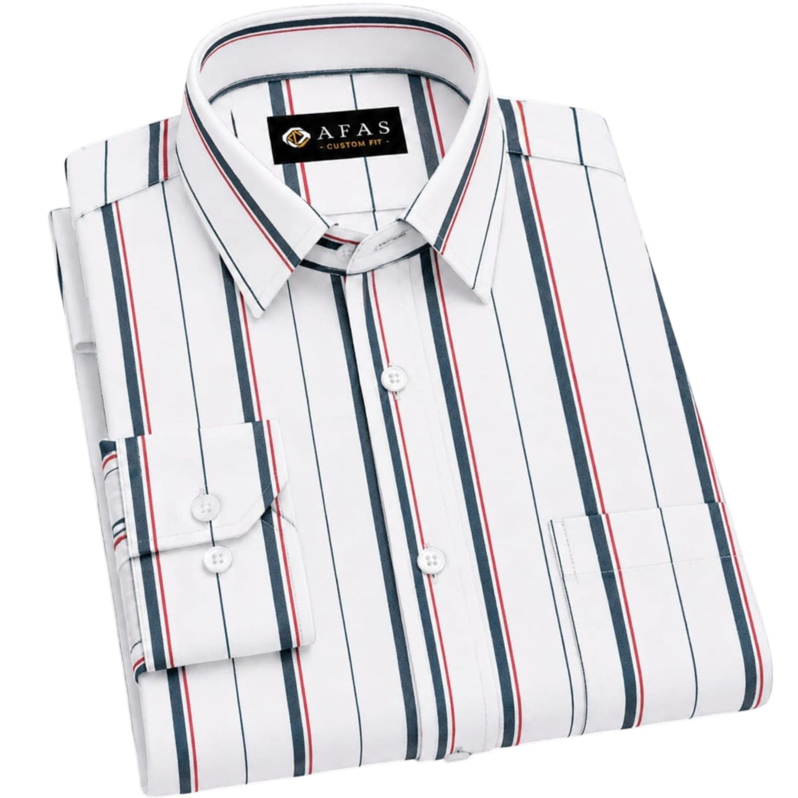 AFAS Custom Size Classic White Multi-Stripe Cotton Fabric - SKU F0019