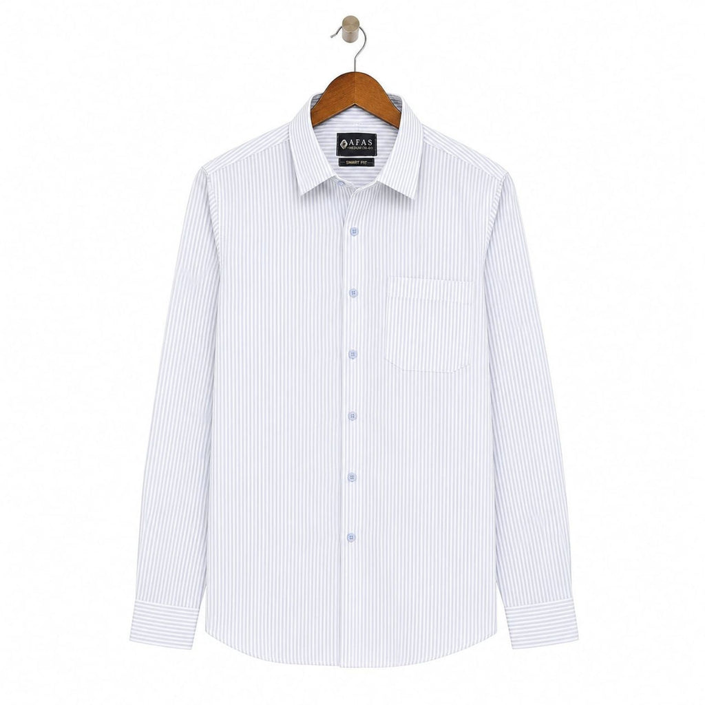 AFAS Ready-Made Vertical Stripe cotton Rich Fabric Shirt - SKU S0006