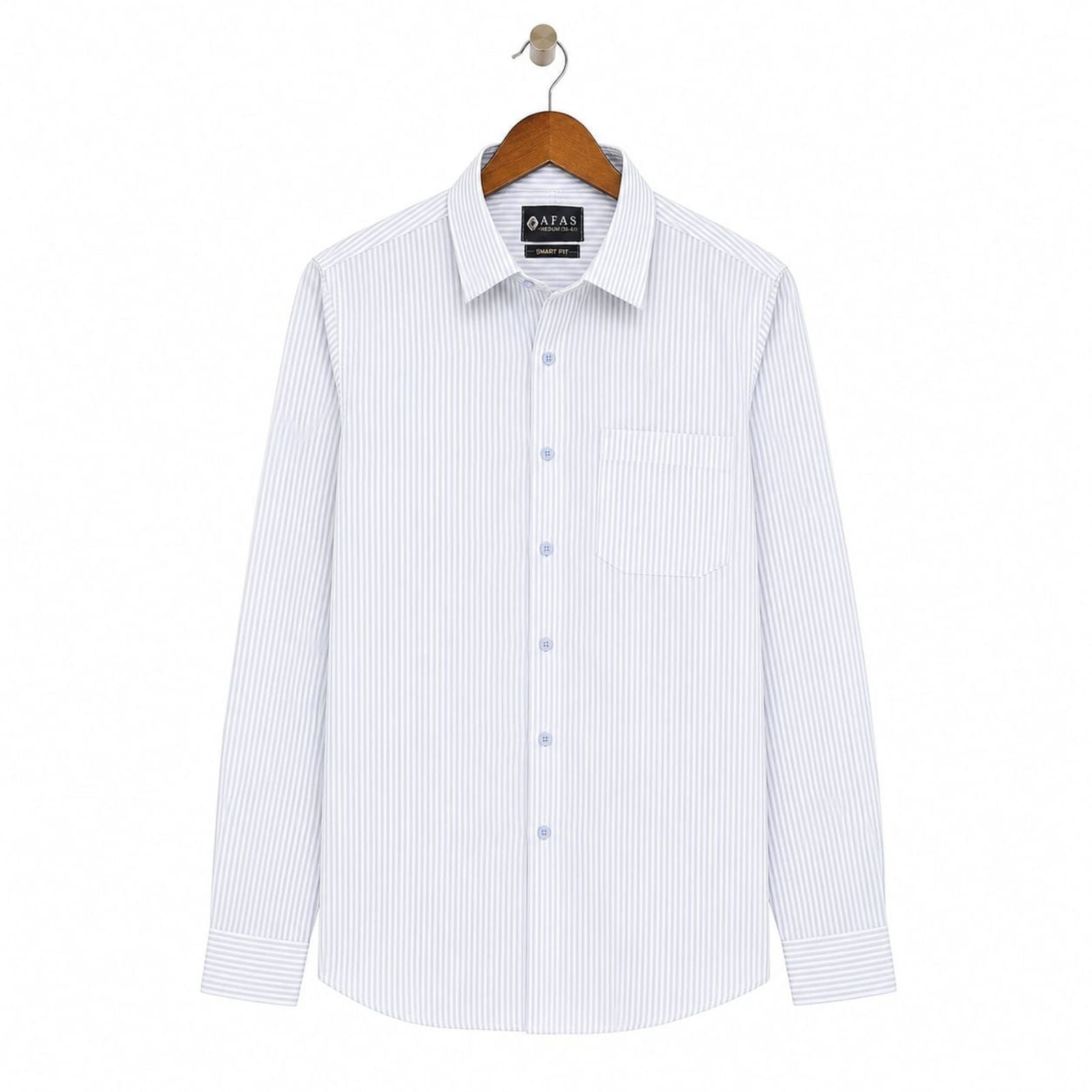 AFAS Ready-Made Vertical Stripe cotton Rich Fabric Shirt - SKU S0006