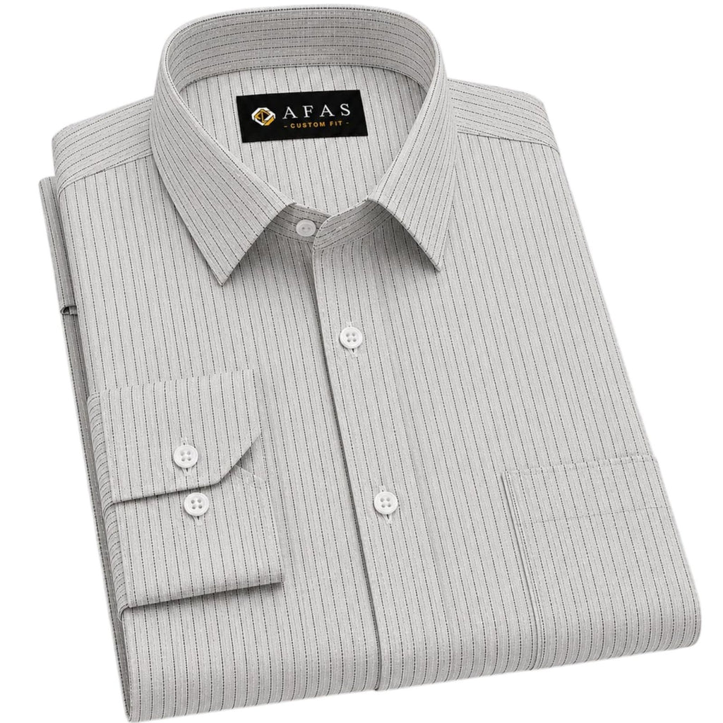 AFAS Custom Size Executive Grey & Black Stripe Cotton Fabric - SKU F0040