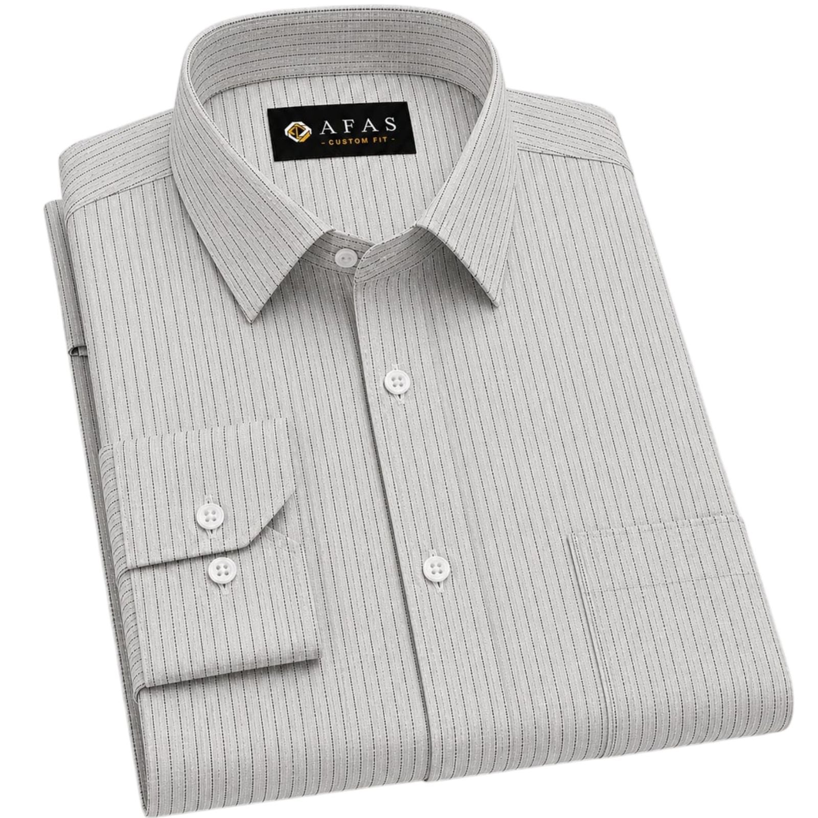 AFAS Custom Size Executive Grey & Black Stripe Cotton Fabric - SKU F0040