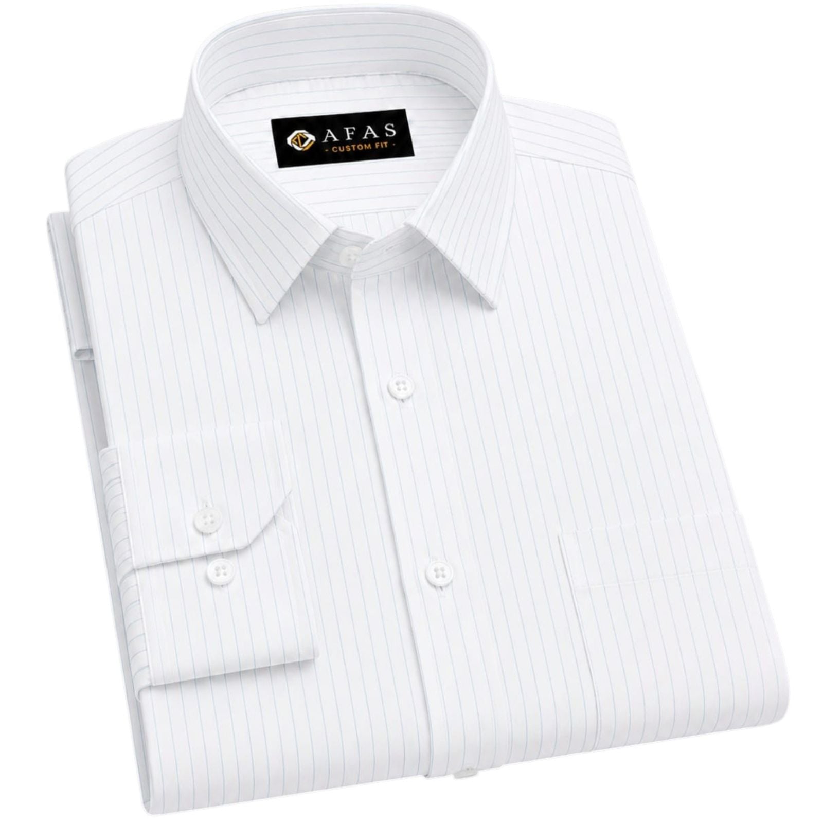 AFAS Custom Size White Sky Blue Pinstripe Cotton Fabric - SKU F0034