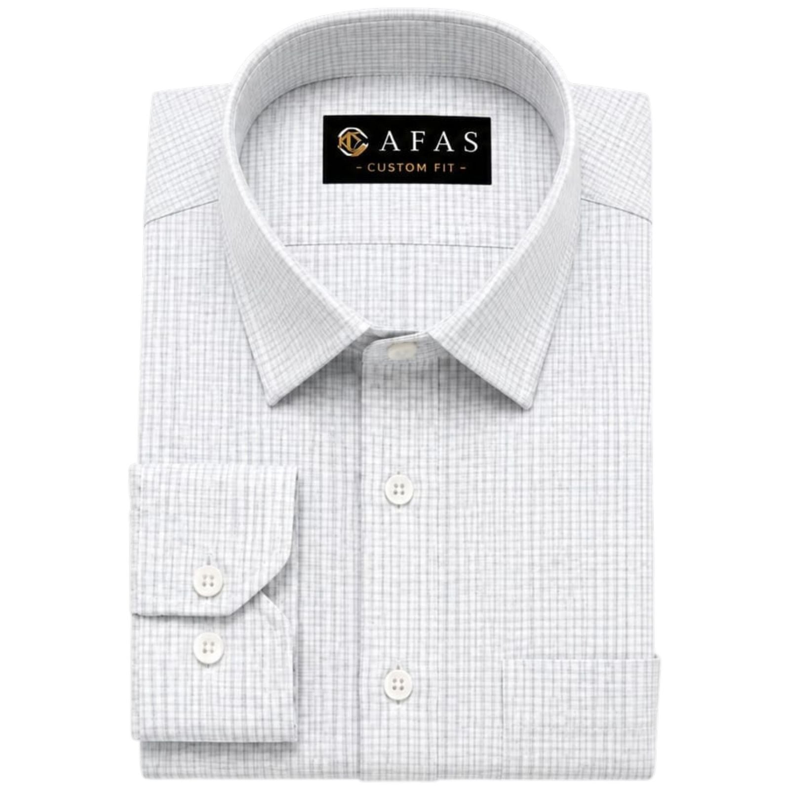 AFAS Custom Size Grey Windowpane Check Cotton fabric - SKU F0032