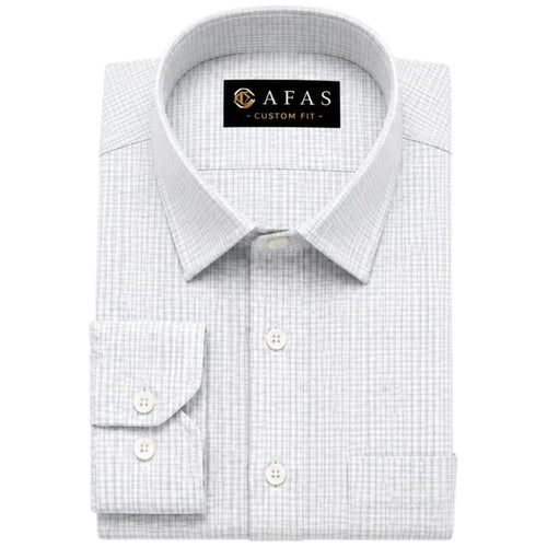 AFAS Custom Size Grey Windowpane Check Cotton fabric - SKU F0032