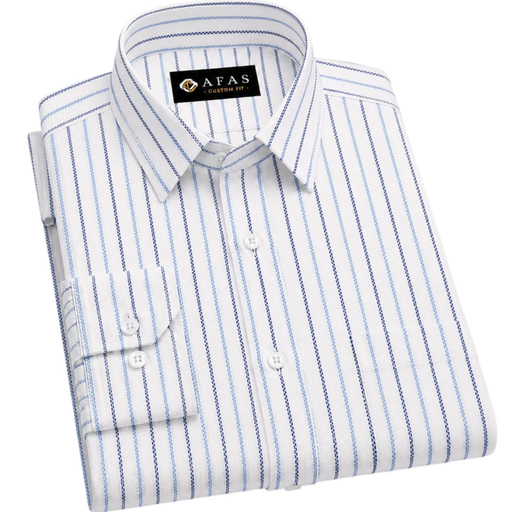 AFAS Custom Size Navy & Sky Blue Alternating Pinstripe Cotton fabric - SKU F0033