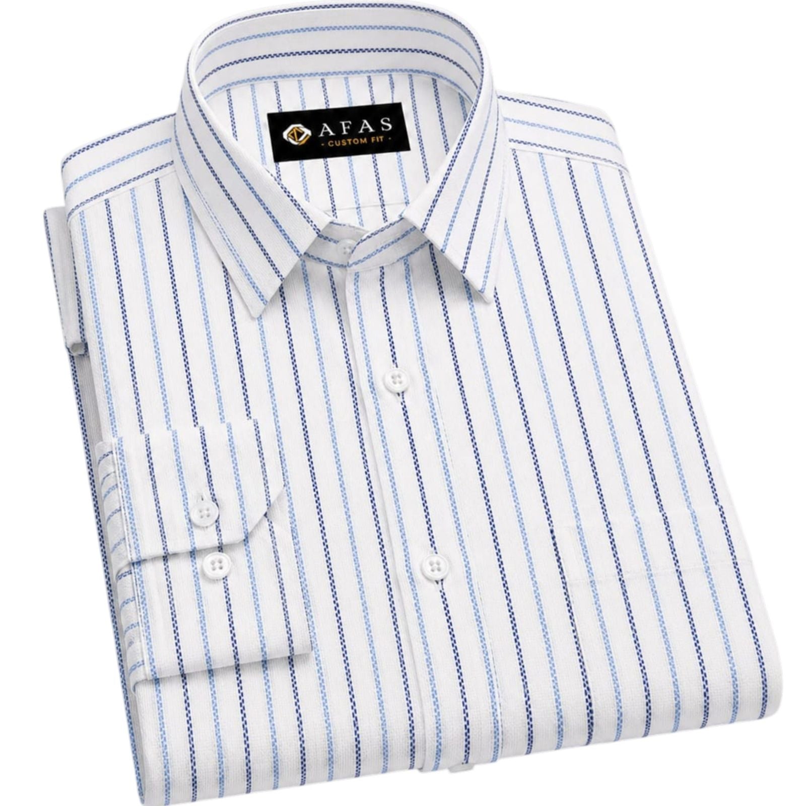 AFAS Custom Size Navy & Sky Blue Alternating Pinstripe Cotton fabric - SKU F0033