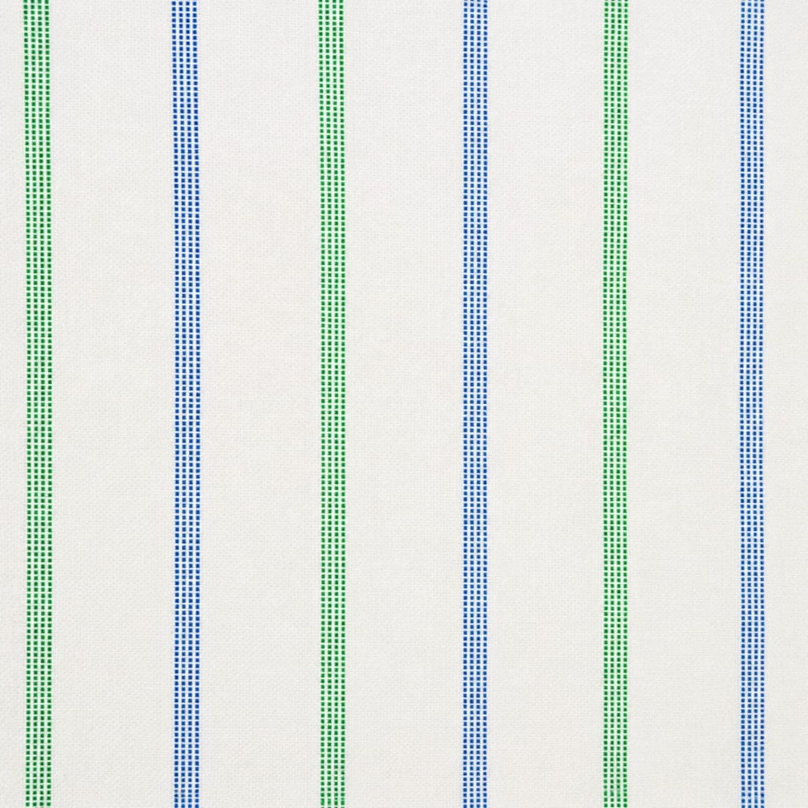 AFAS Custom Size Men's White Cotton fabric with Blue & Green Vertical Stripes - SKU F0020