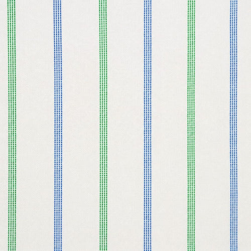 AFAS Custom Made White, Blue & Green Vertical Stripes Cotton Shirt - Made to Measure