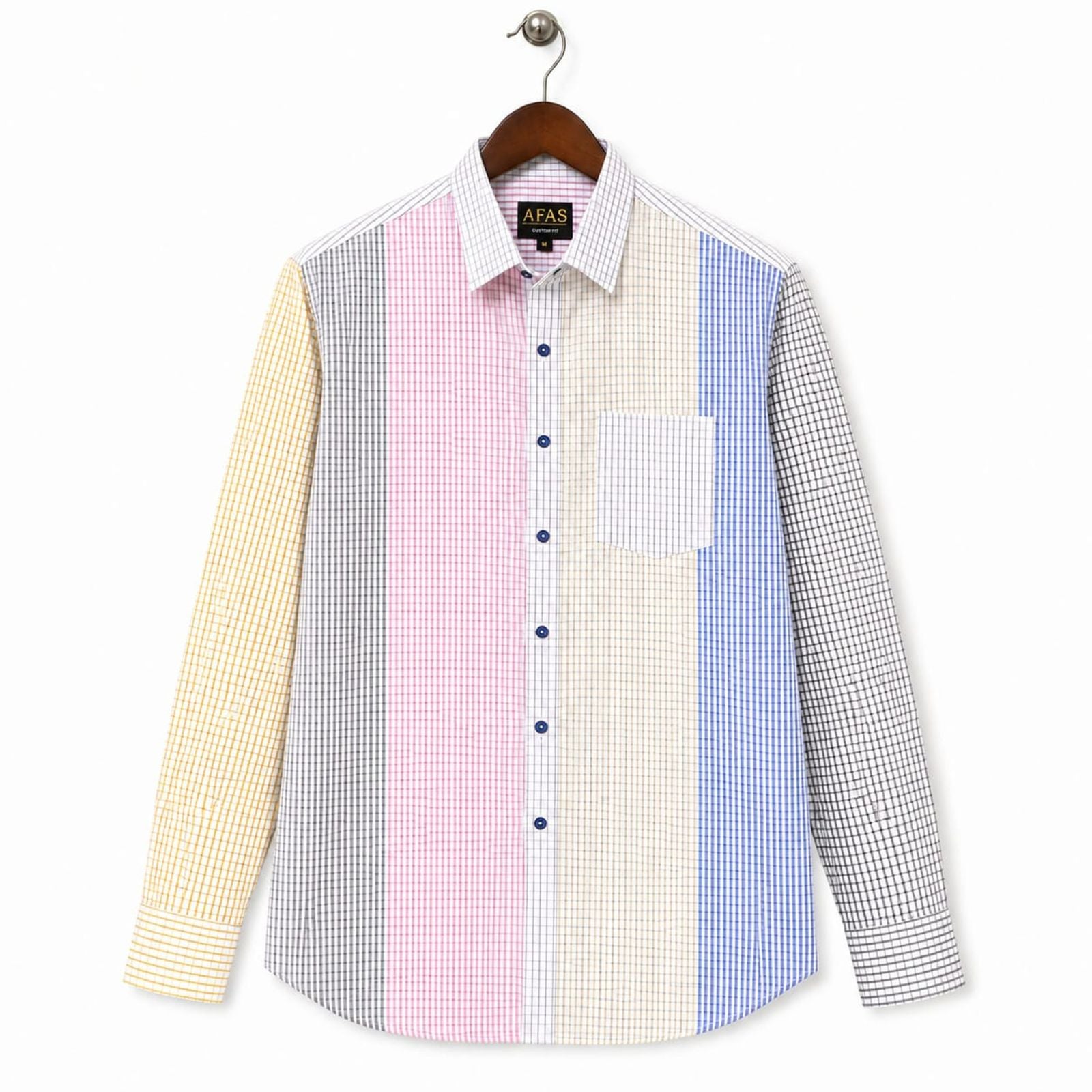 AFAS Ready-Made Different Color Boxes cotton Rich Fabric Shirt - SKU S0008