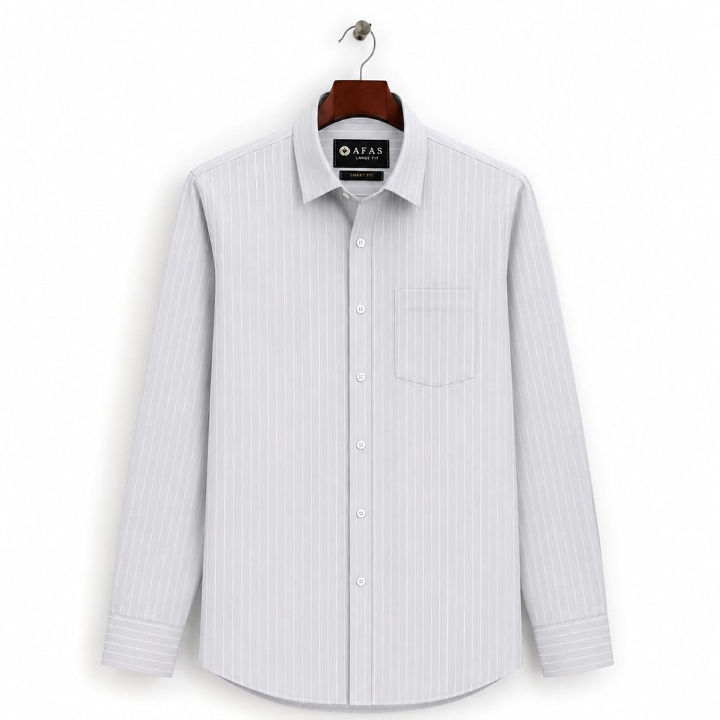 AFAS Ready-Made Vertical Stripe cotton Rich Fabric Shirt - SKU S0004