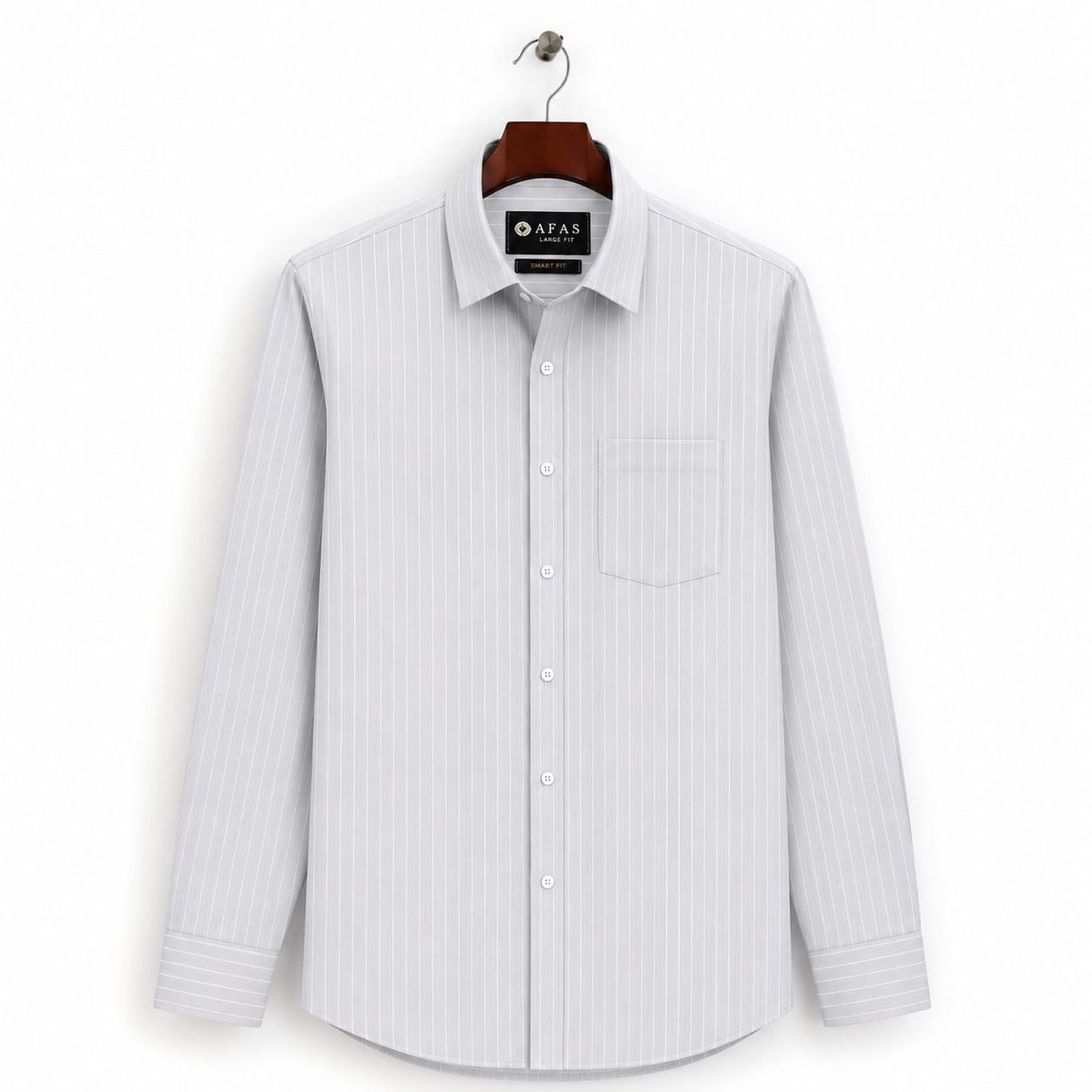 AFAS Ready-Made Vertical Stripe cotton Rich Fabric Shirt - SKU S0004
