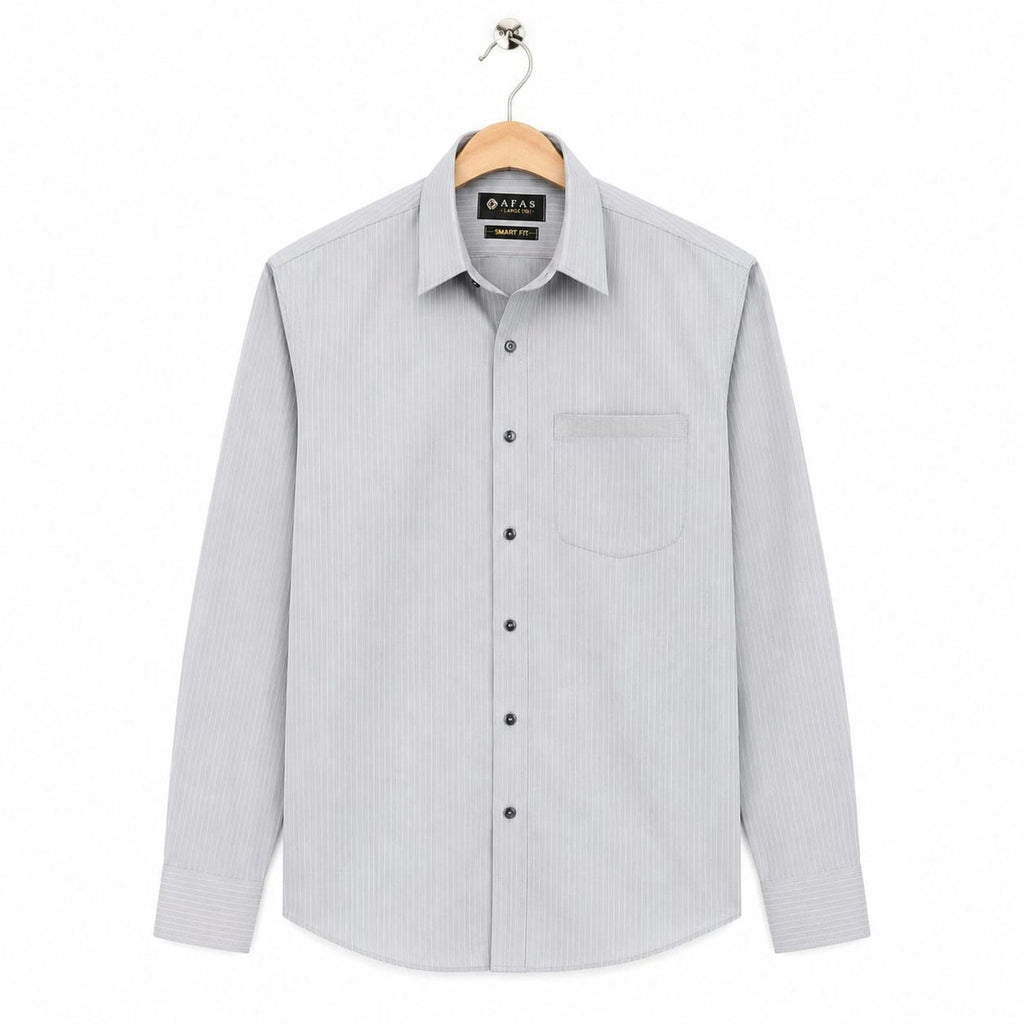 AFAS Ready-Made Vertical Stripe cotton Rich Fabric Shirt - SKU S0003