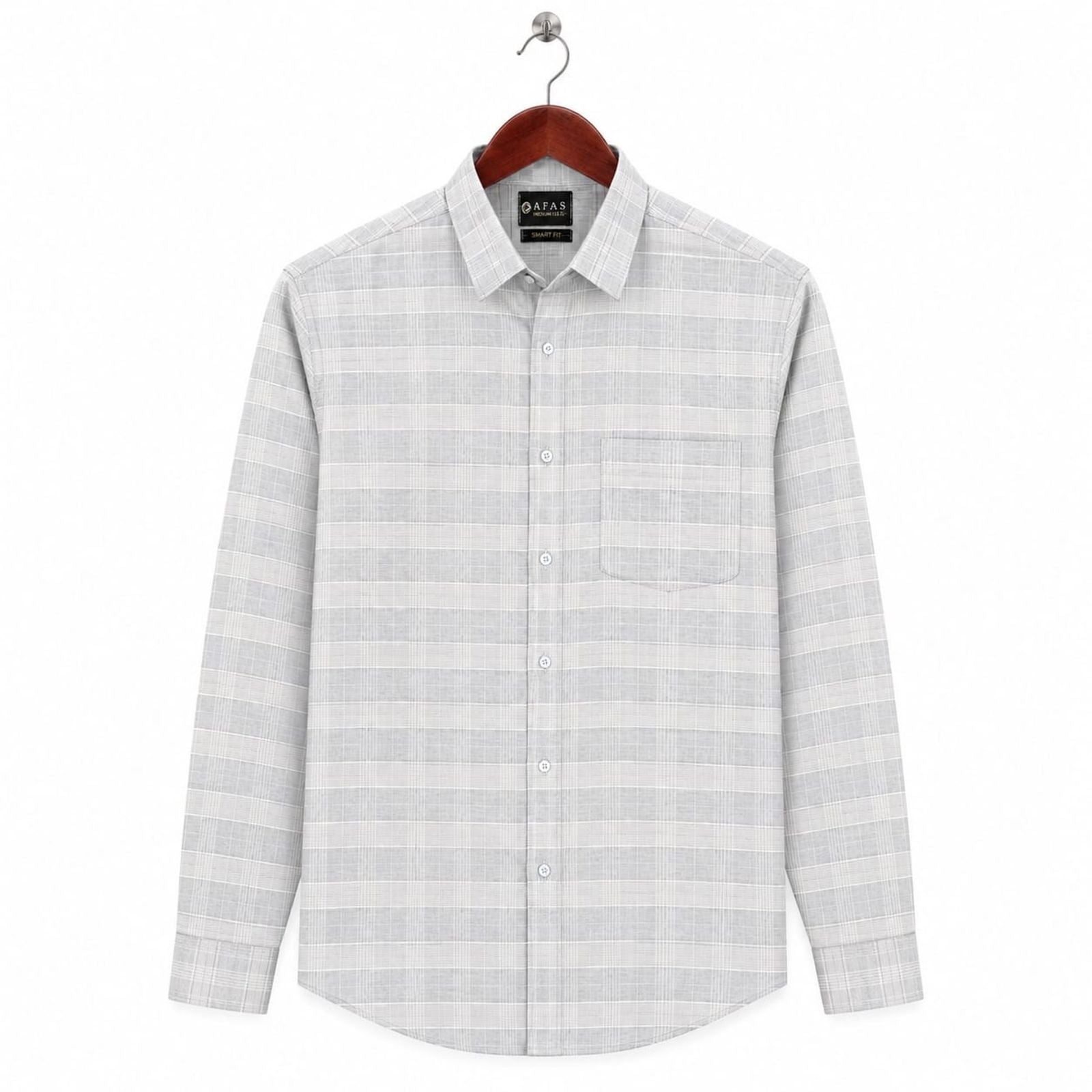AFAS Ready-Made Gray Lining cotton Rich Fabric Shirt - SKU S0011