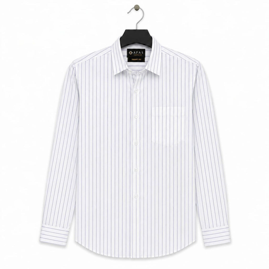 AFAS Ready-Made Vertical Stripe cotton Rich Fabric Shirt - SKU S0012