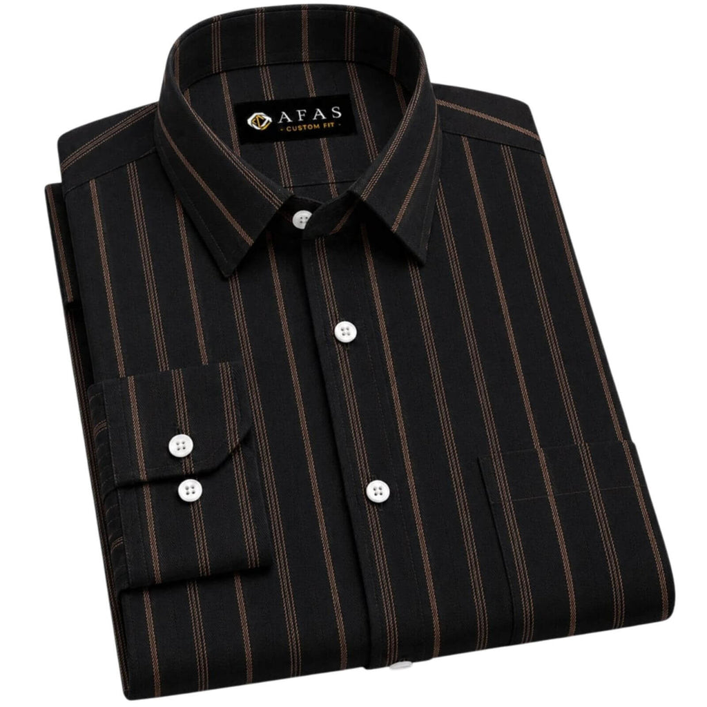 AFAS Custom Size Black Brown Multi Stripe Cotton Fabric SKU F0046