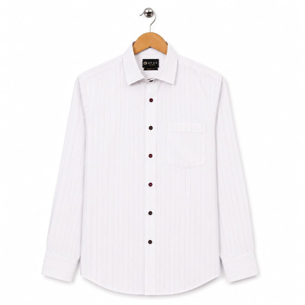 AFAS Ready-Made Vertical Stripe cotton Rich Fabric Shirt - SKU S0013