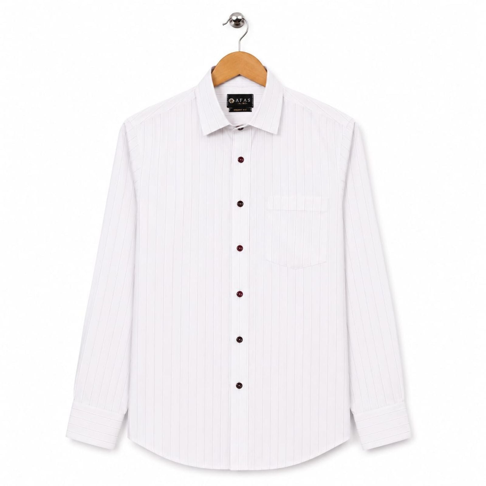 AFAS Ready-Made Vertical Stripe cotton Rich Fabric Shirt - SKU S0013