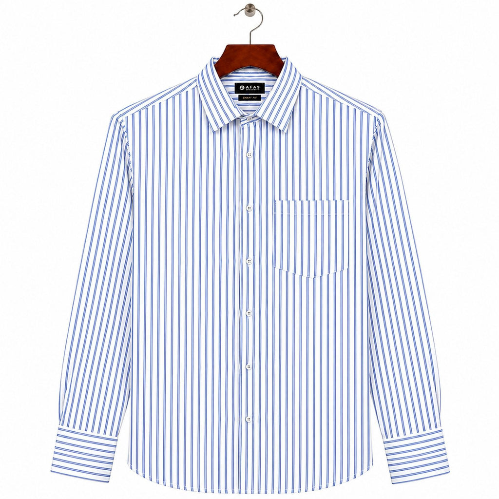 AFAS Ready-Made Vertical Stripe cotton Rich Fabric Shirt - SKU S0014