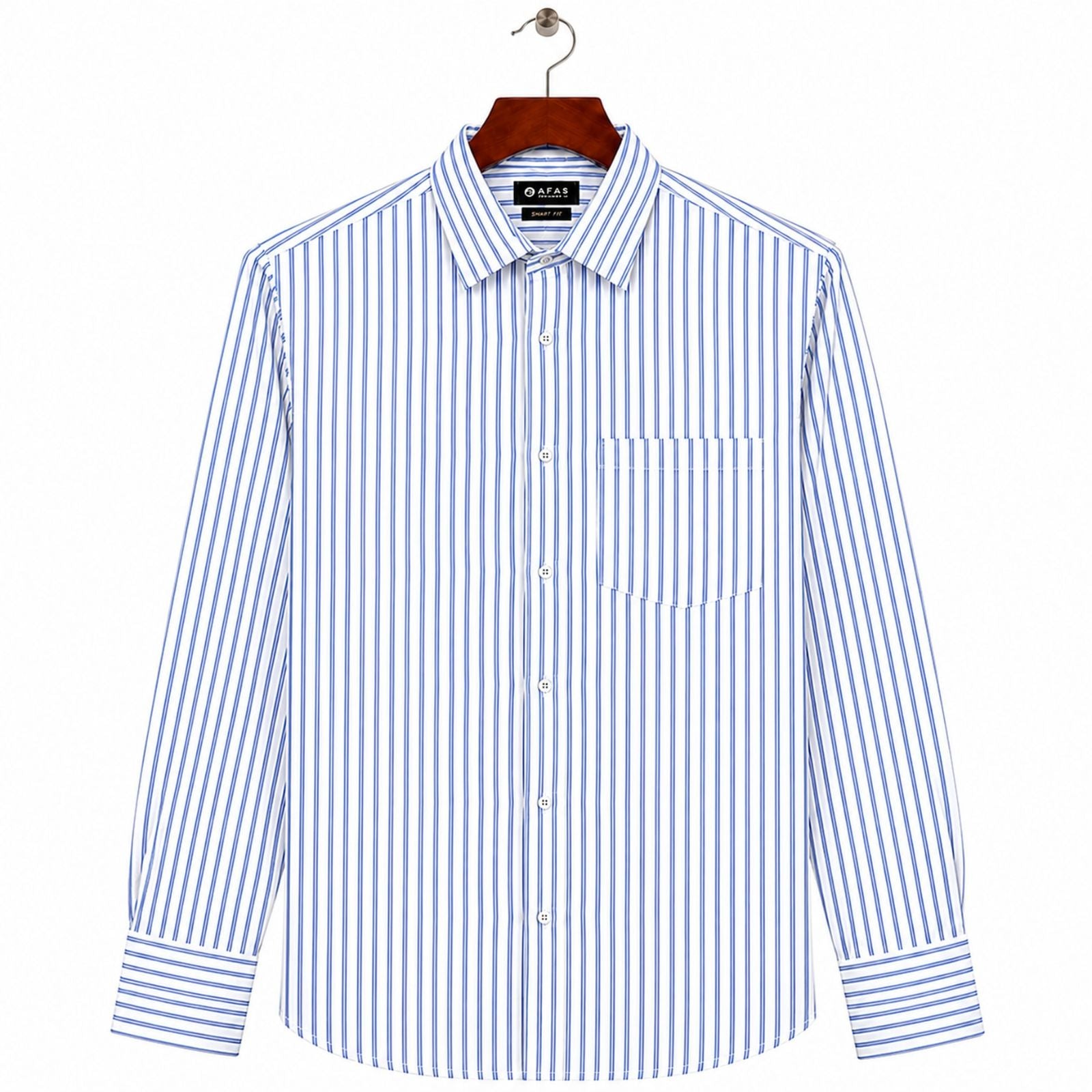 AFAS Ready-Made Vertical Stripe cotton Rich Fabric Shirt - SKU S0014