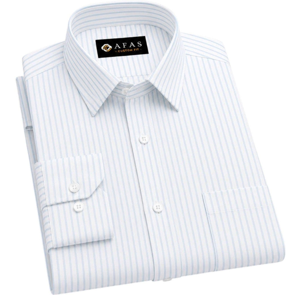 AFAS Custom Size White & Sky Blue Pinstripe Cotton fabric - SKU F0024