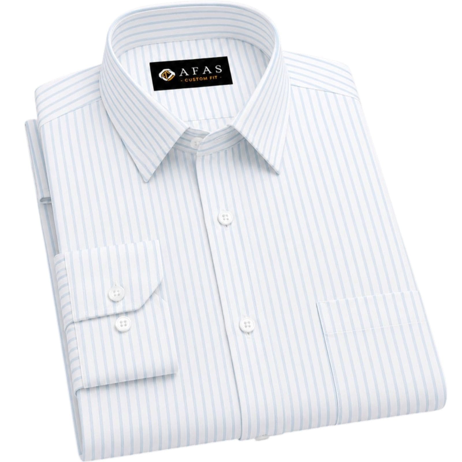 AFAS Custom Size White & Sky Blue Pinstripe Cotton fabric - SKU F0024