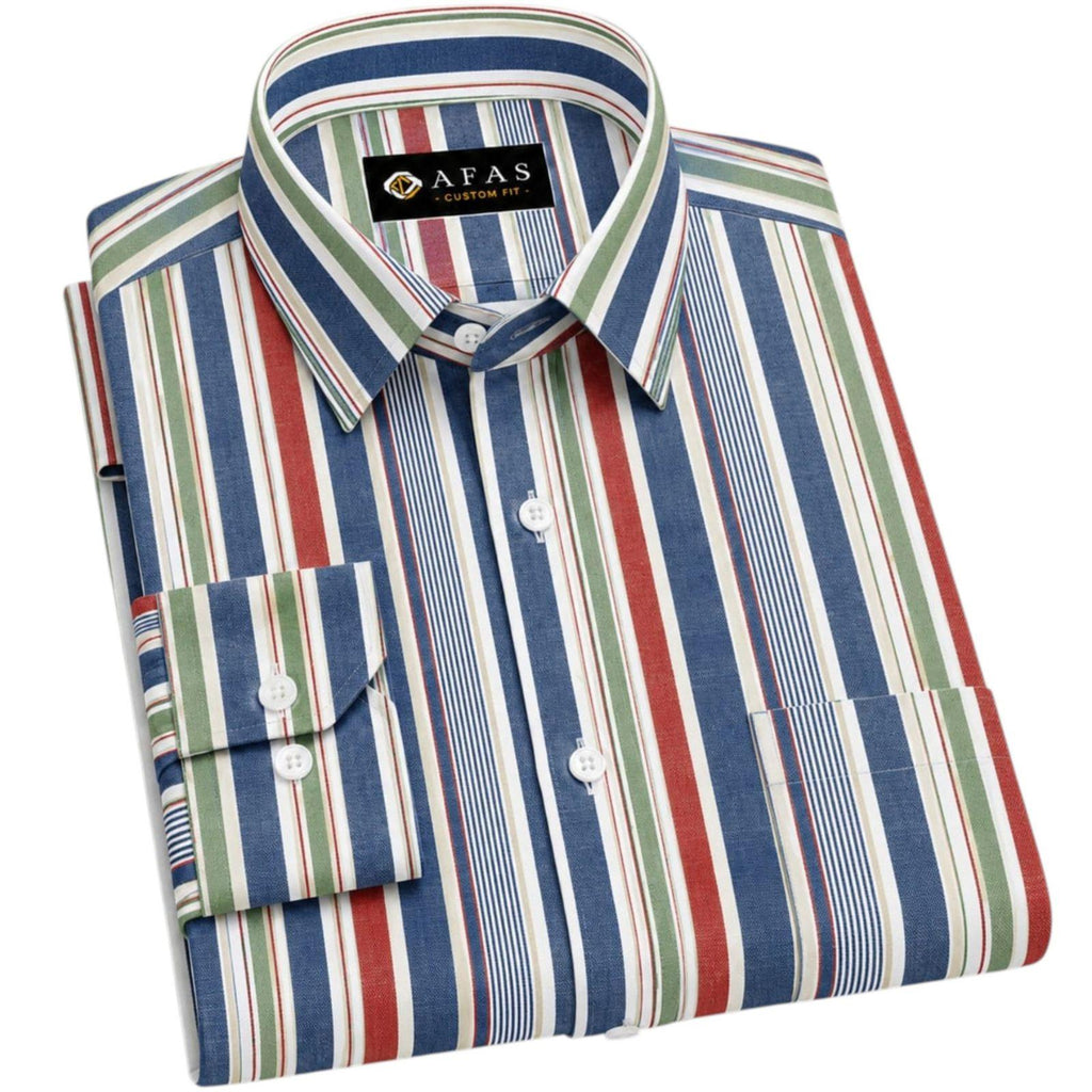AFAS Custom Size Classic Multicolor Vertical Stripe Cotton Fabric - SKU F0011