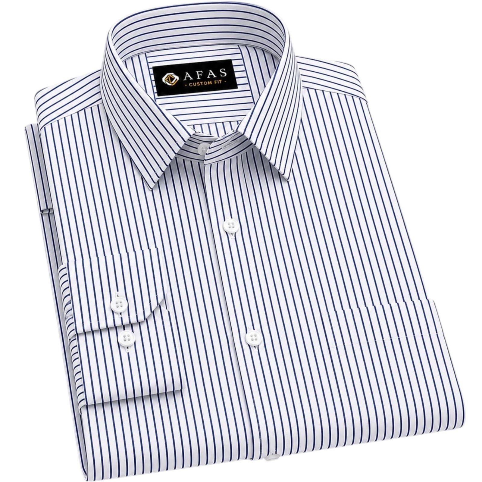 AFAS Custom Size Classic Navy Pinstripe Cotton Fabric - SKU F0010