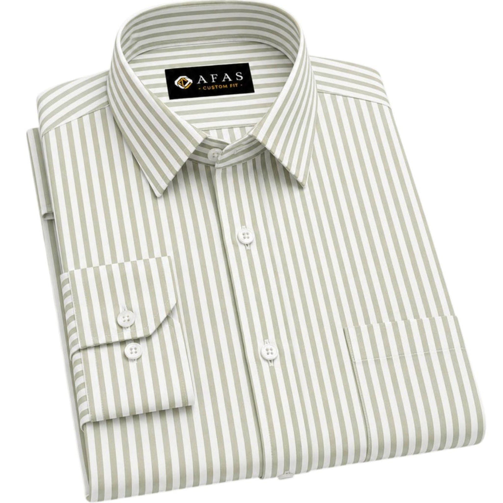 AFAS Custom Size Classic Sage Green Stripe Cotton Fabric - SKU F0007