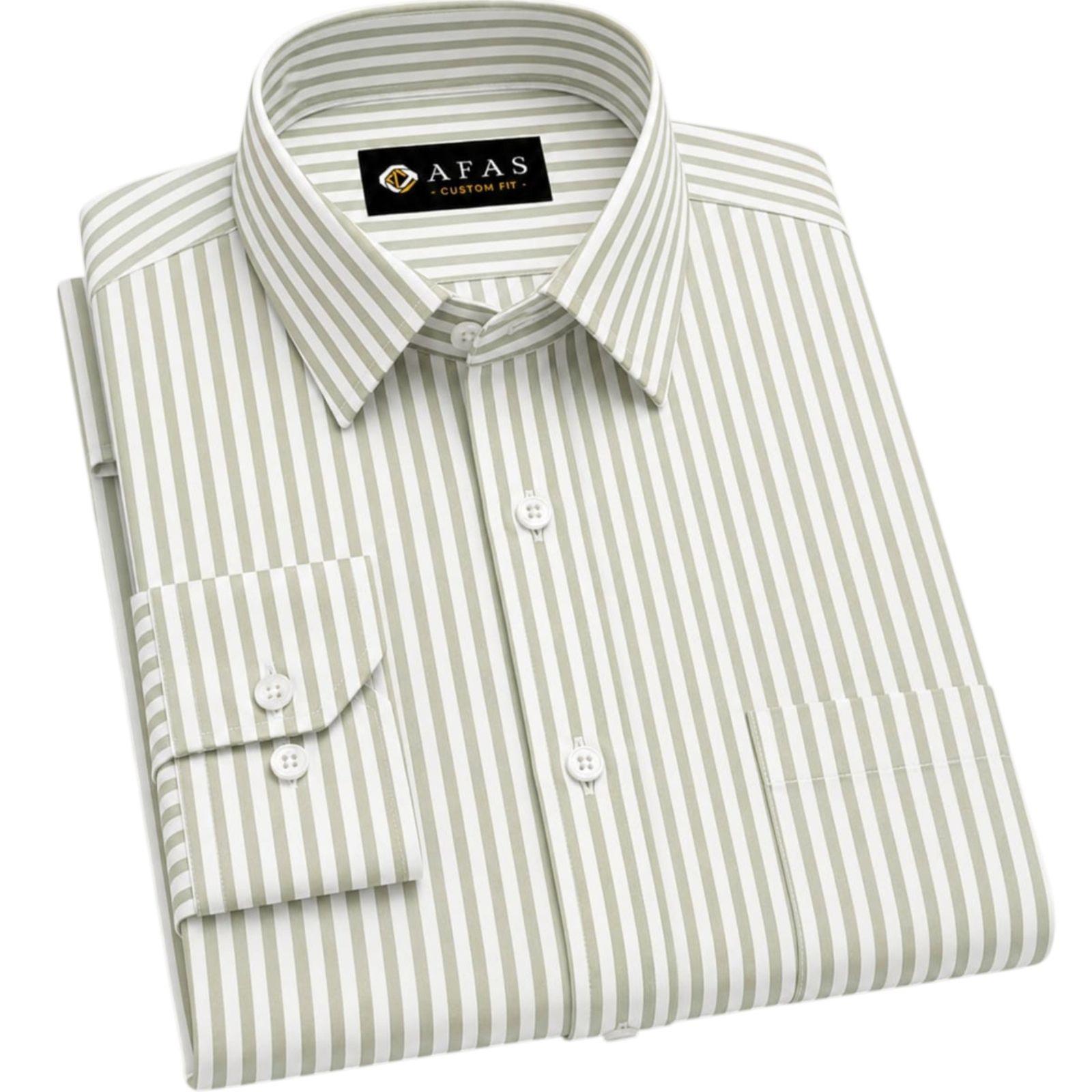 AFAS Custom Size Classic Sage Green Stripe Cotton Fabric - SKU F0007