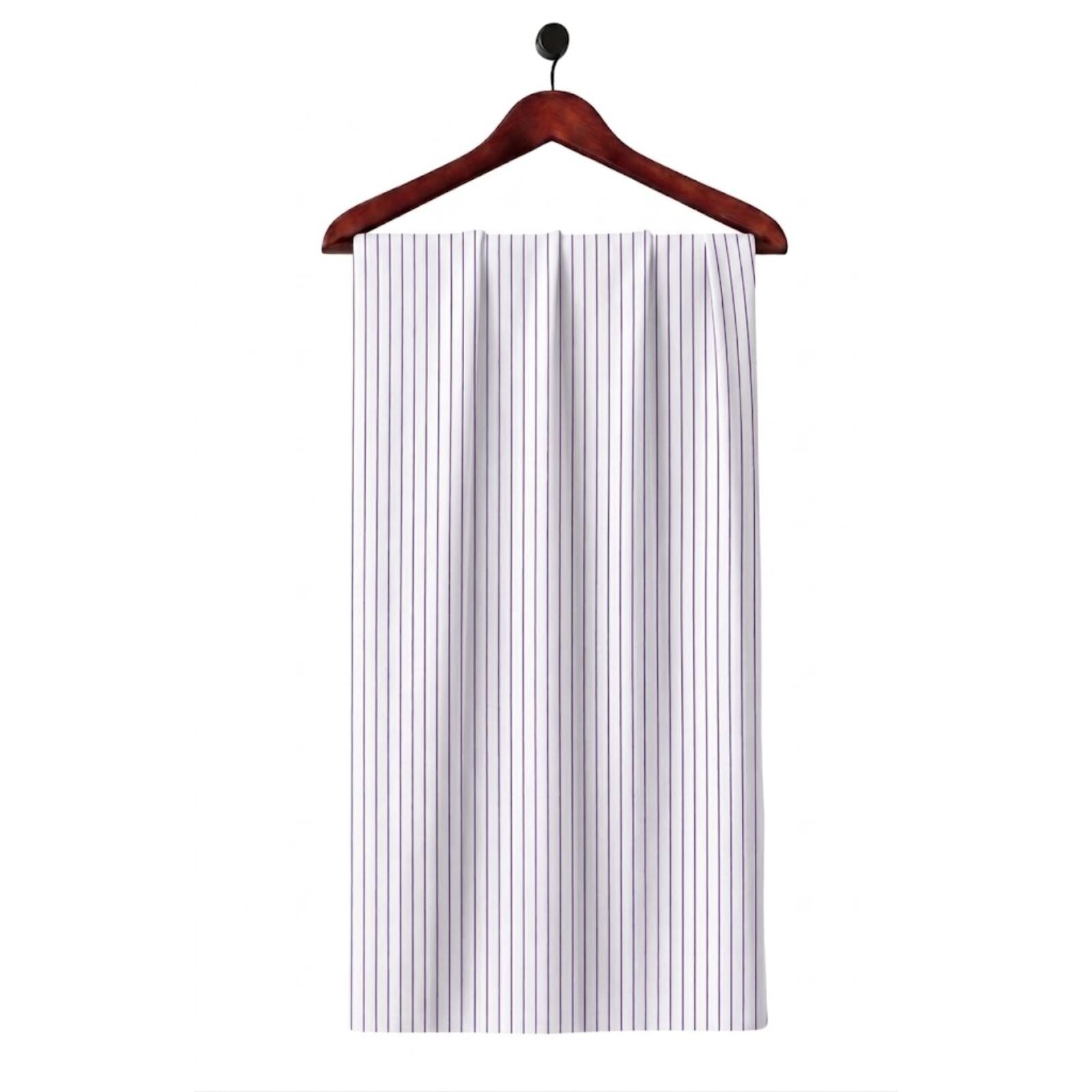 White & Purple Fine Stripe Cotton Fabric SKU ! 302