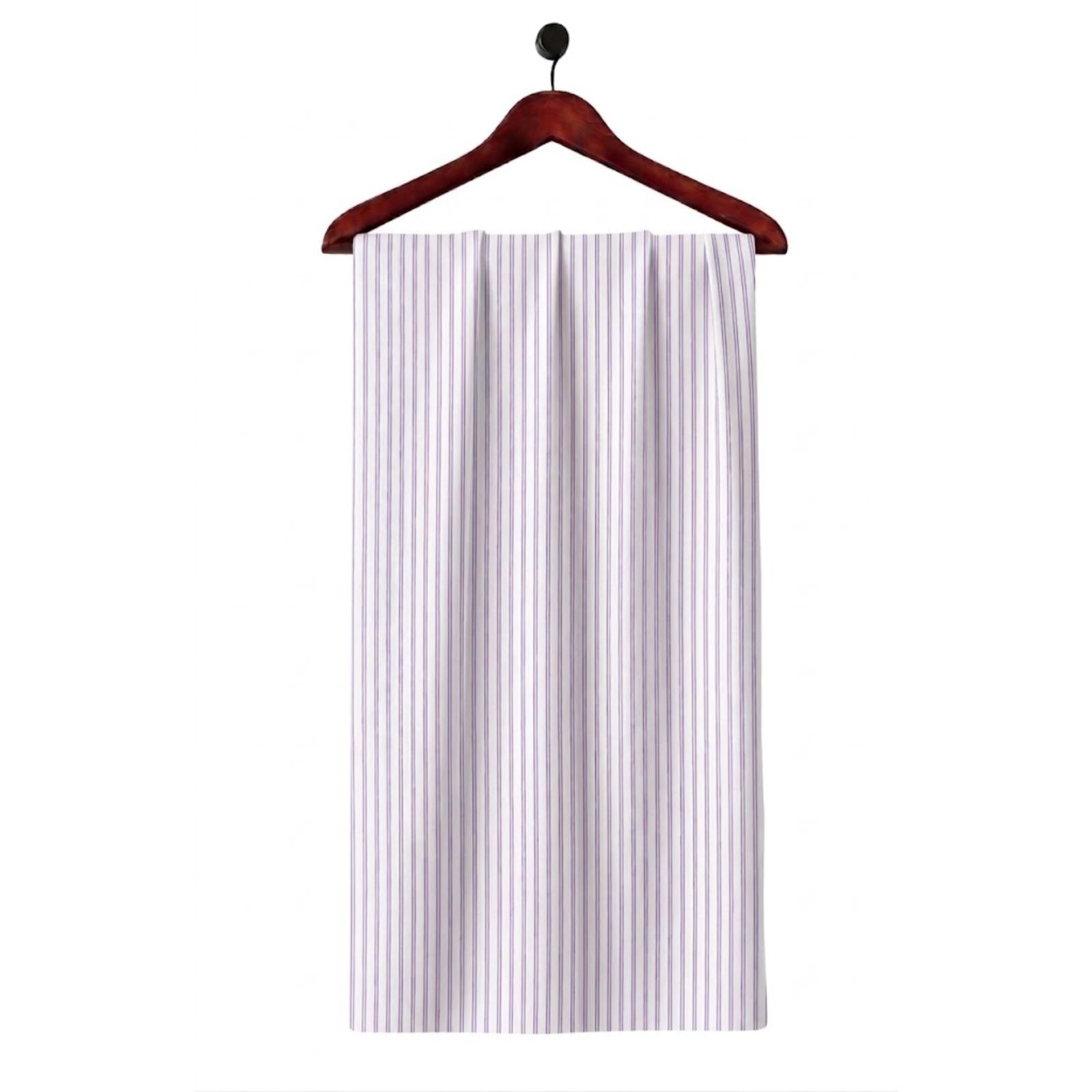 White & Purple Stripe Cotton Fabric SKU ! 304