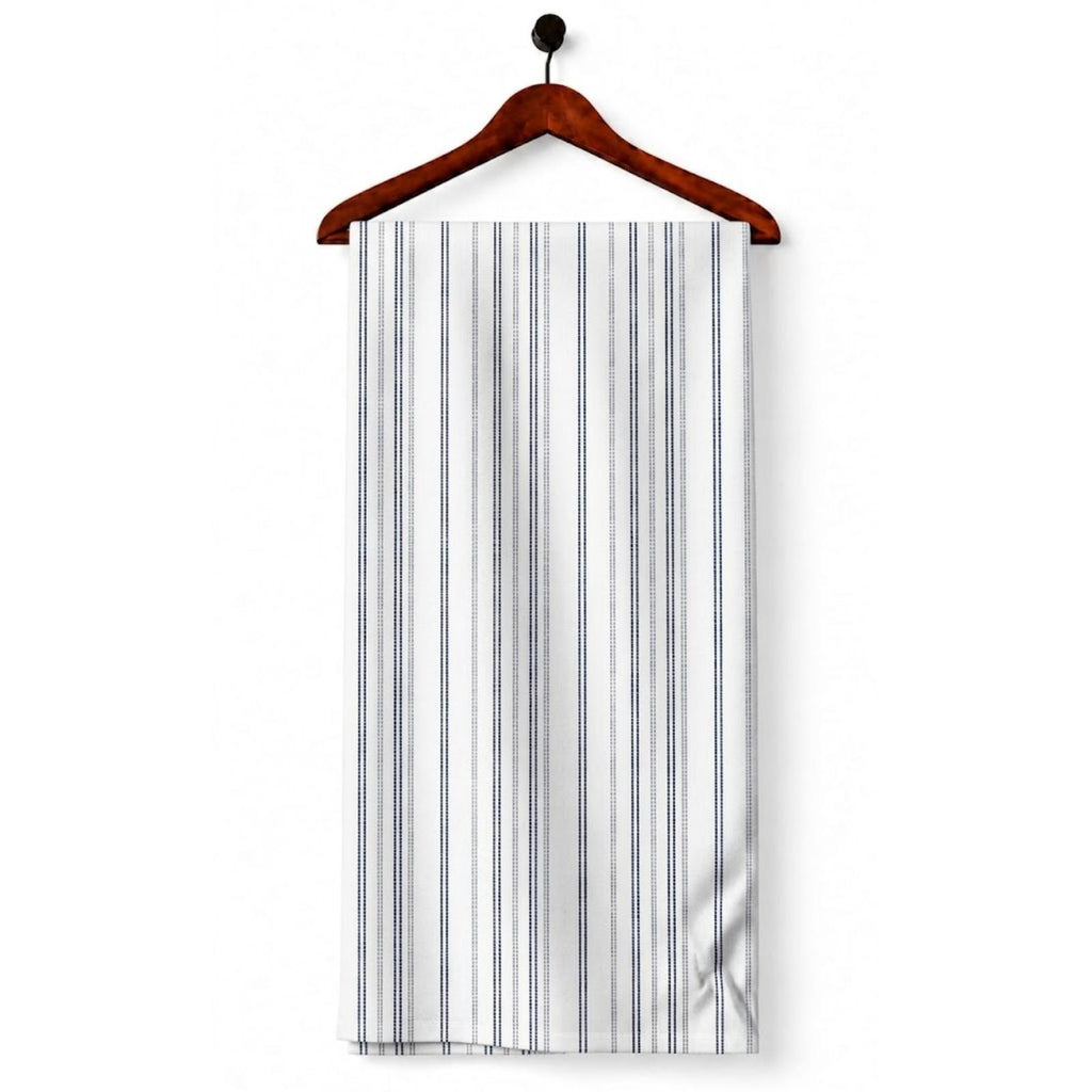 AFAS Custom Size Men's White Navy Grey Pinstripe Cotton fabric - SKU F0021
