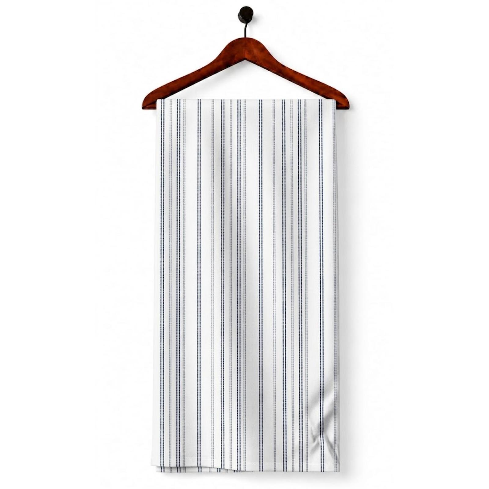 AFAS Custom Size Men's White Navy Grey Pinstripe Cotton fabric - SKU F0021