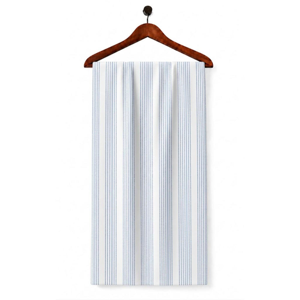 AFAS Custom Size White Blue Multi Stripe Cotton fabric - SKU F0025