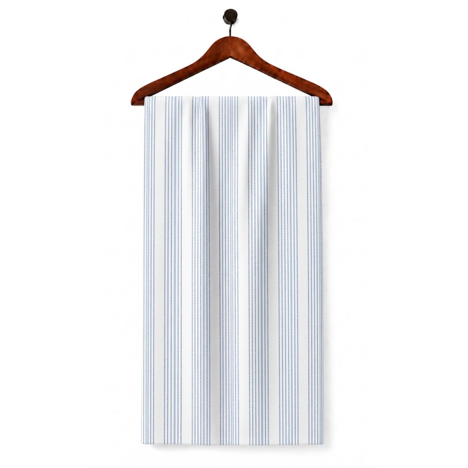 AFAS Custom Size White Blue Multi Stripe Cotton fabric - SKU F0025
