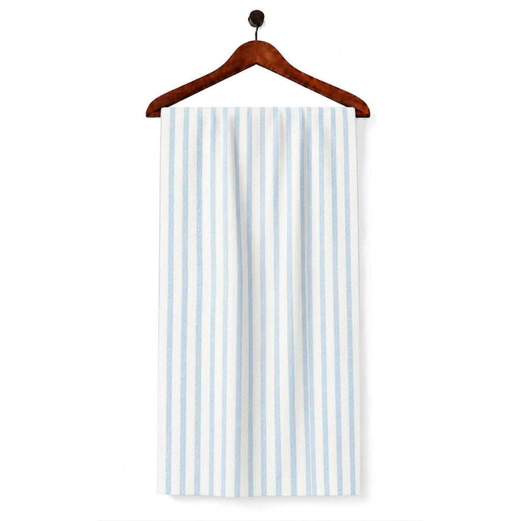 AFAS Custom Size Men's White & Sky Blue Striped Cotton fabric - SKU F0026