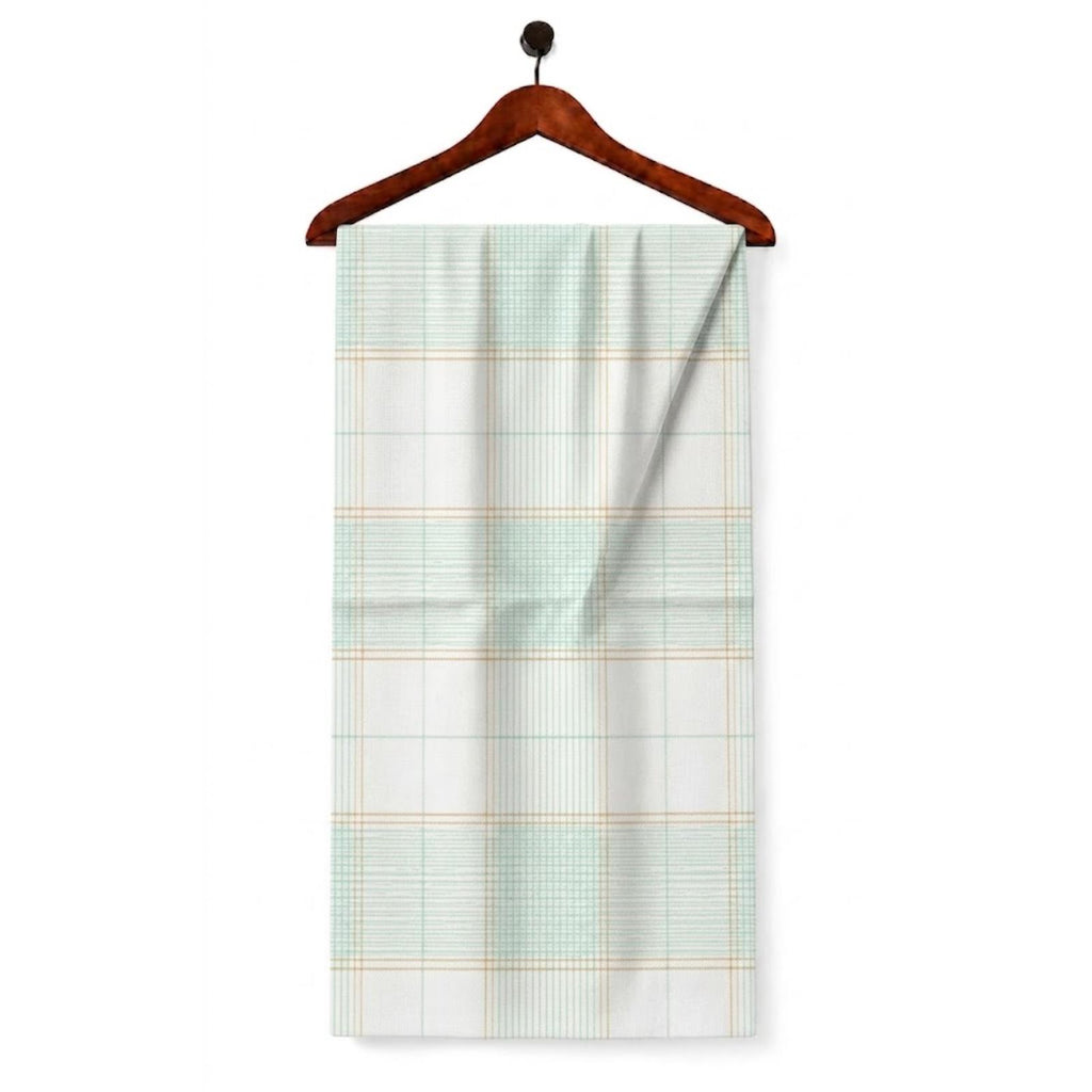 AFAS Custom Size White Mint Green Check Cotton fabric - SKU F0029