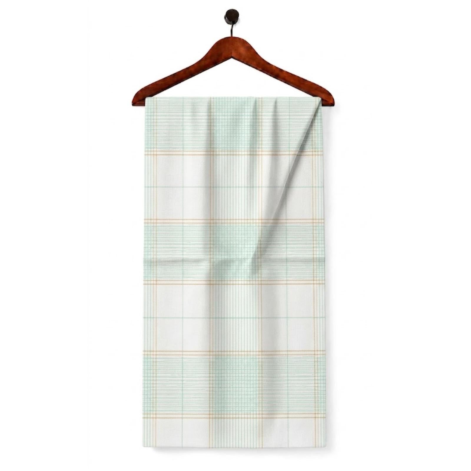 AFAS Custom Size White Mint Green Check Cotton fabric - SKU F0029