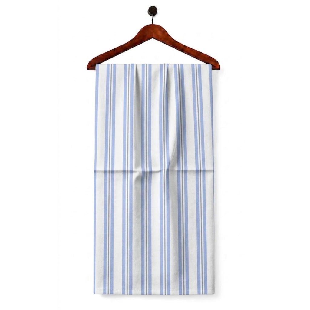AFAS Custom Size White Sky Blue Multi Stripe Cotton fabric - SKU F0030