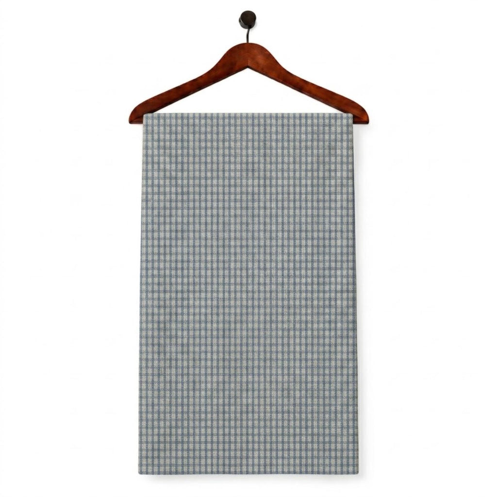 AFAS Custom Size Blue Micro Windowpane Check Cotton fabric - SKU F0031