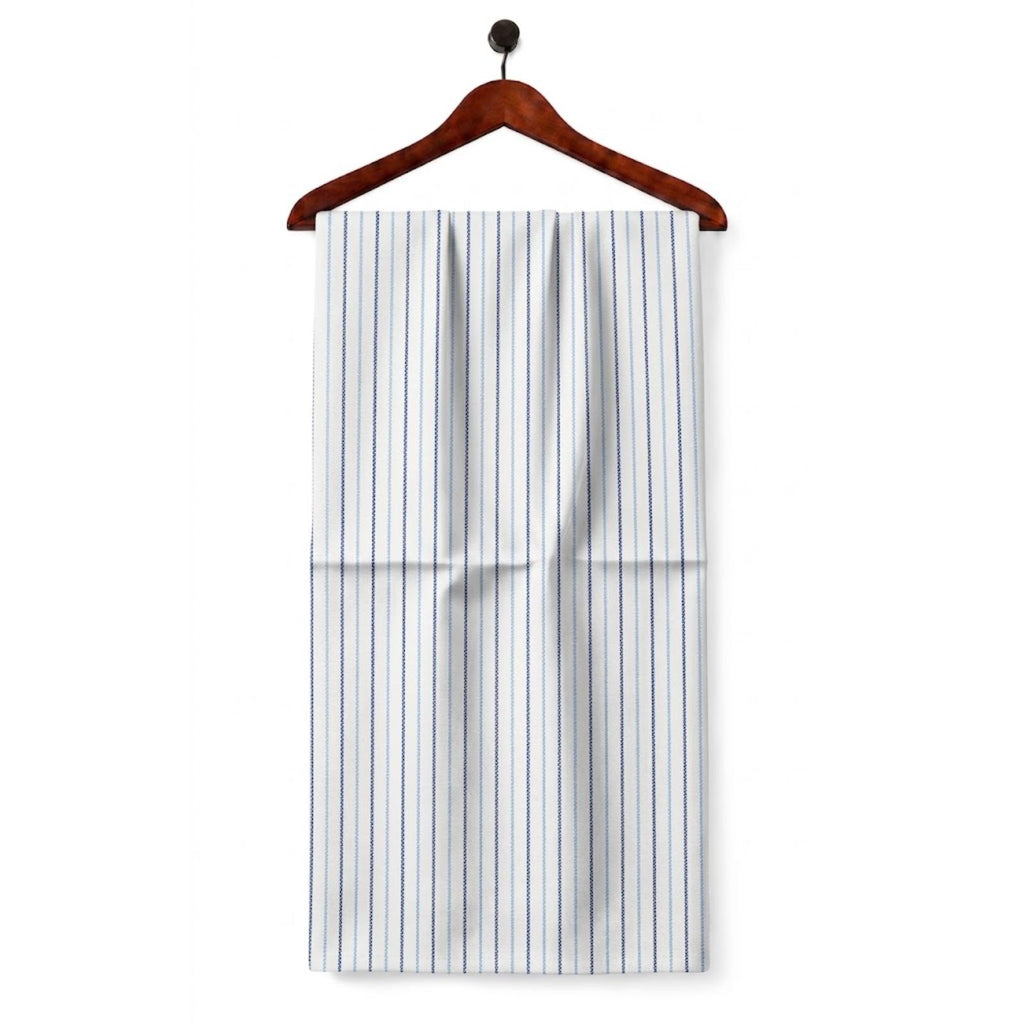 AFAS Custom Size Navy & Sky Blue Alternating Pinstripe Cotton fabric - SKU F0033