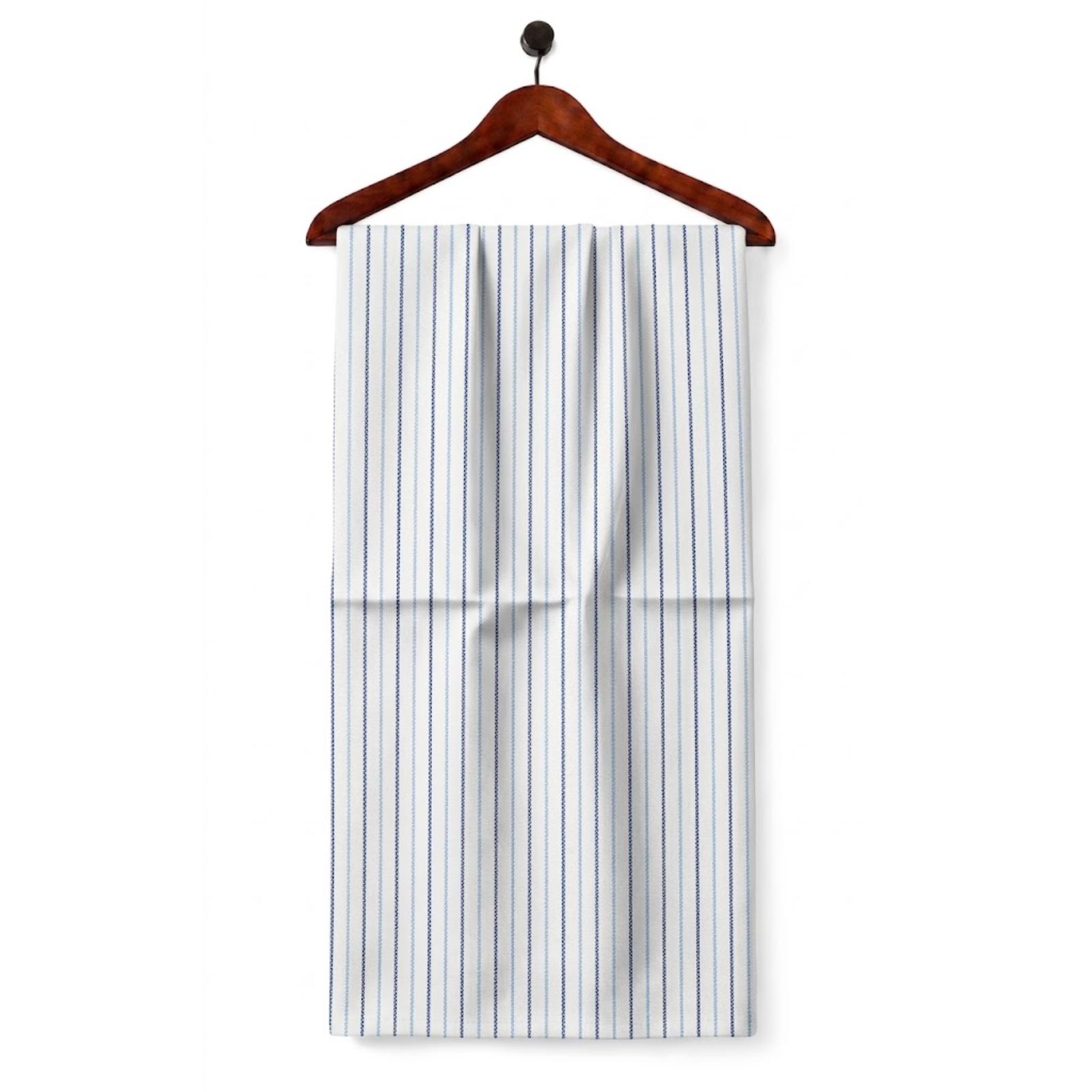 AFAS Custom Size Navy & Sky Blue Alternating Pinstripe Cotton fabric - SKU F0033