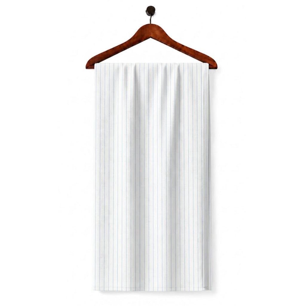 AFAS Custom Size White Sky Blue Pinstripe Cotton Fabric - SKU F0034