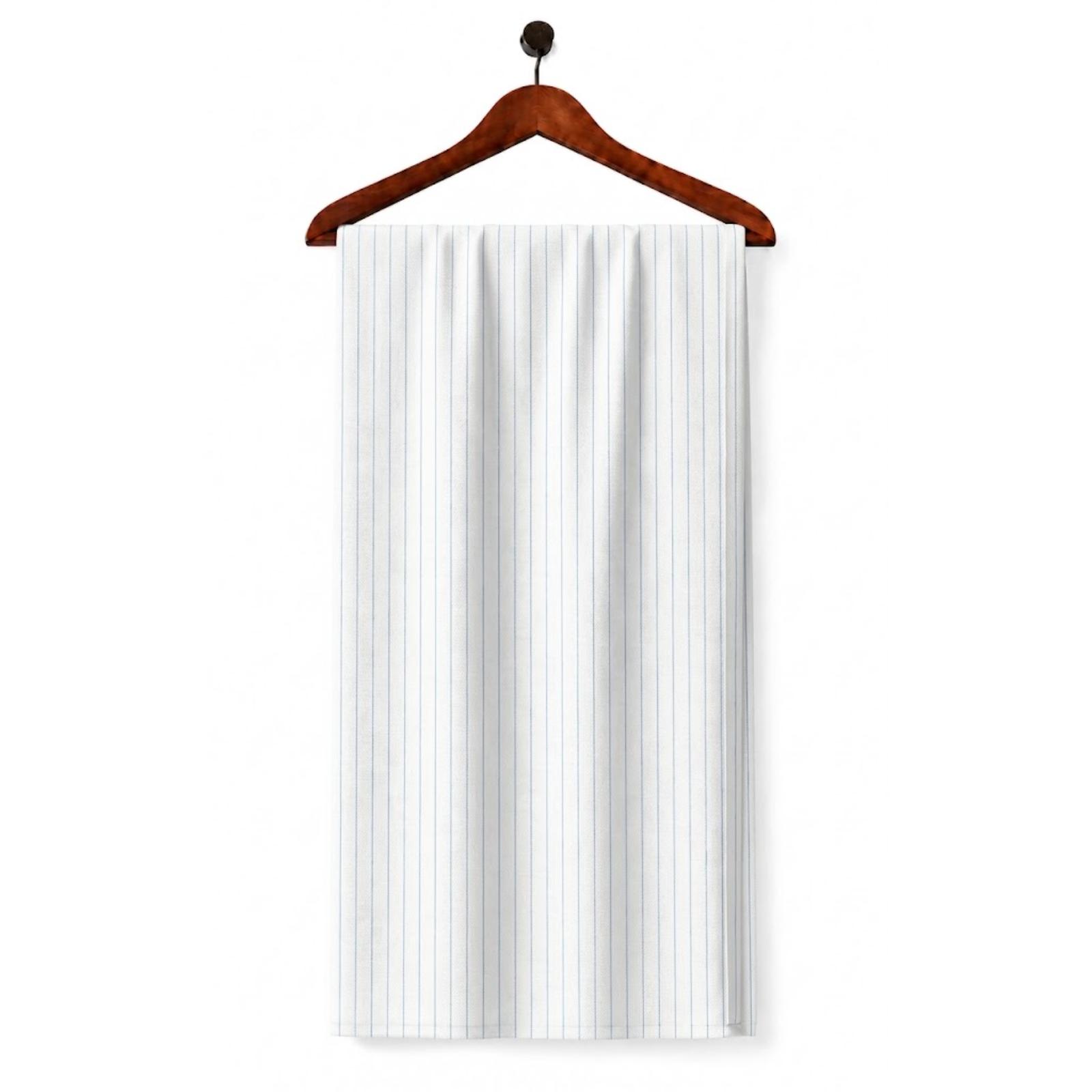 AFAS Custom Size White Sky Blue Pinstripe Cotton Fabric - SKU F0034